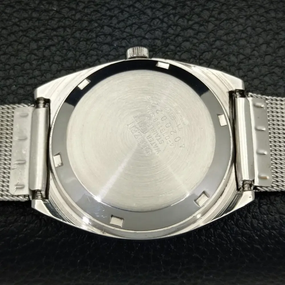Vintage 1989 Citizen Automatic Mens Silver Watch W/daydate & Gold accents